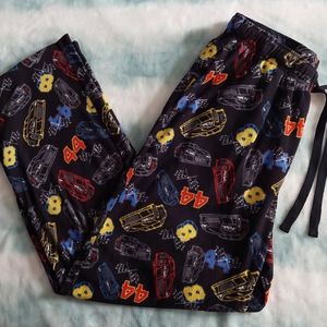 Fleece Pajama Pants, Race Car Pattern Size Med